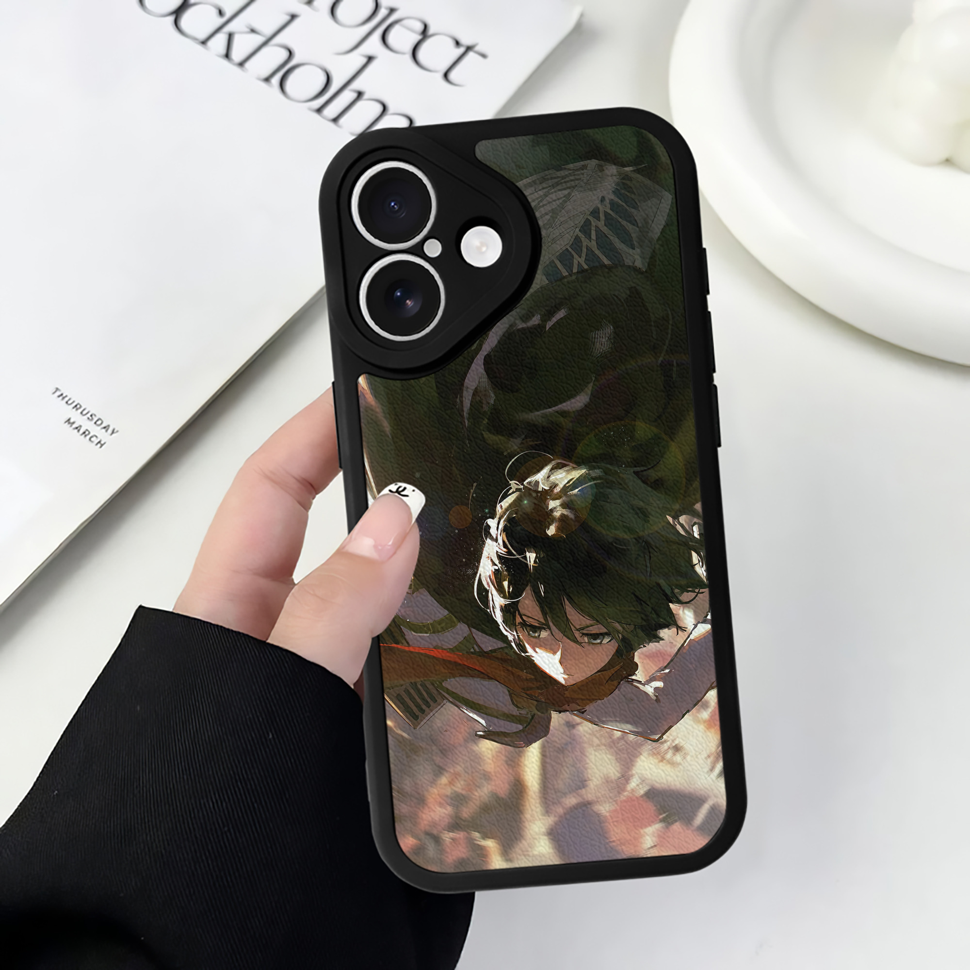 （画像用） 進撃の巨人 Attack on Titan 【iPhone 16シリーズ対応】シリコンスマホケース（レザー調） 材質：シリコン